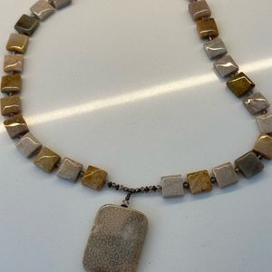 Vintage river stone necklace